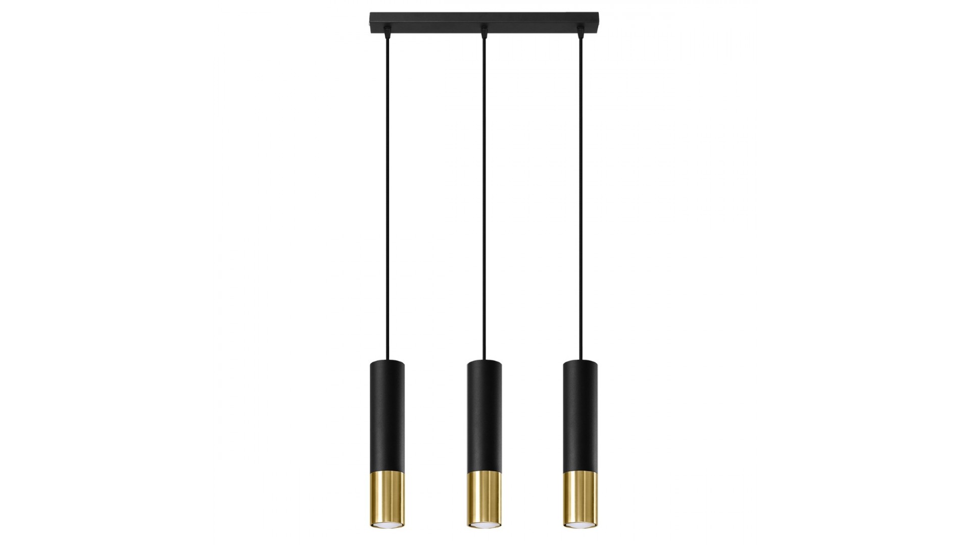 Lampa wisząca LOOPEZ 3L czarny/złoty Sollux SL.0954