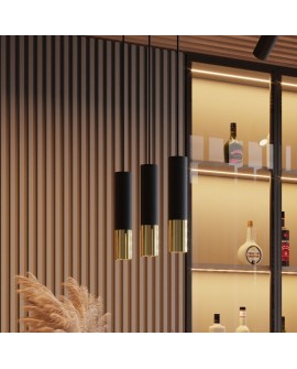 Lampa wisząca LOOPEZ 3P czarny/złoty Sollux SL.0955