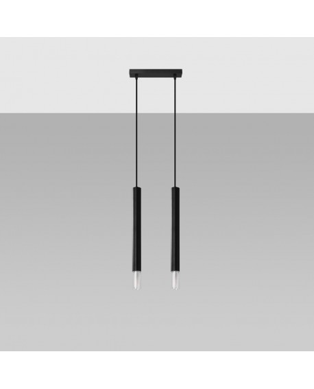 Lampa wisząca WEZYR 2 czarna Sollux SL.0961