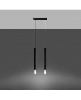 Lampa wisząca WEZYR 2 czarna Sollux SL.0961
