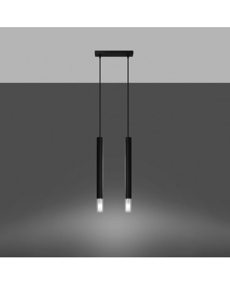 Lampa wisząca WEZYR 2 czarna Sollux SL.0961