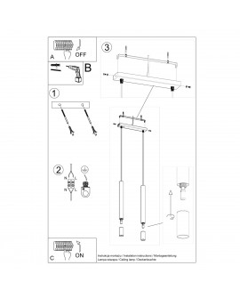 Lampa wisząca WEZYR 2 czarna Sollux SL.0961