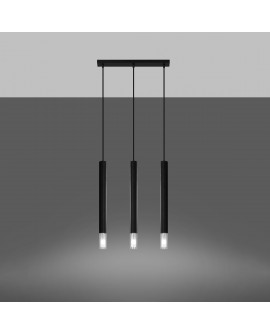 Lampa wisząca WEZYR 3 czarna Sollux SL.0962