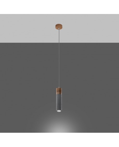 Lampa wisząca ZANE 1 szara Sollux SL.0965