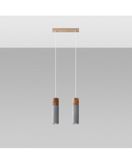 Lampa wisząca ZANE 2 szara Sollux SL.0966