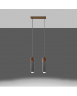 Lampa wisząca ZANE 2 szara Sollux SL.0966