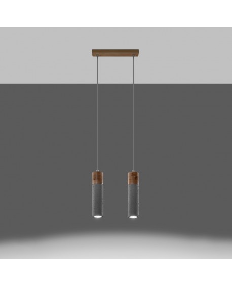 Lampa wisząca ZANE 2 szara Sollux SL.0966