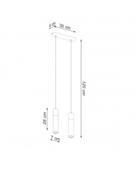 Lampa wisząca ZANE 2 szara Sollux SL.0966