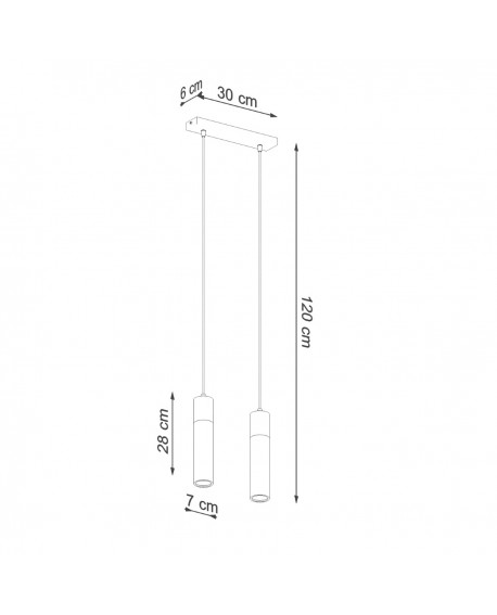 Lampa wisząca ZANE 2 szara Sollux SL.0966