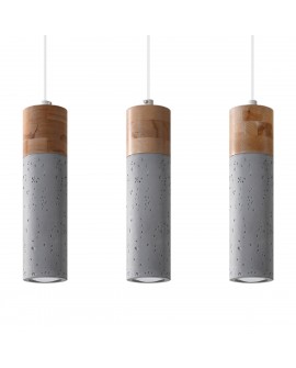 Lampa wisząca ZANE 3 szara Sollux SL.0967