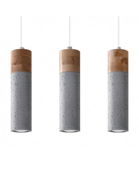 Lampa wisząca ZANE 3 szara Sollux SL.0967