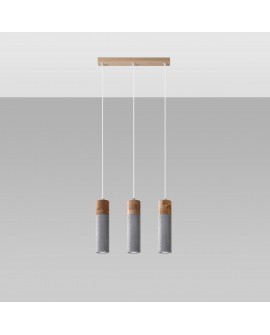Lampa wisząca ZANE 3 szara Sollux SL.0967
