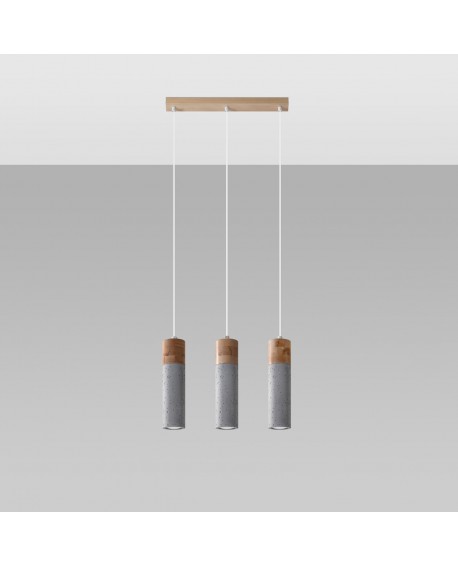 Lampa wisząca ZANE 3 szara Sollux SL.0967