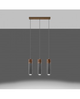 Lampa wisząca ZANE 3 szara Sollux SL.0967