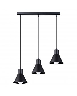 Lampa wisząca TALEJA 3 czarna E27 Sollux SL.0986