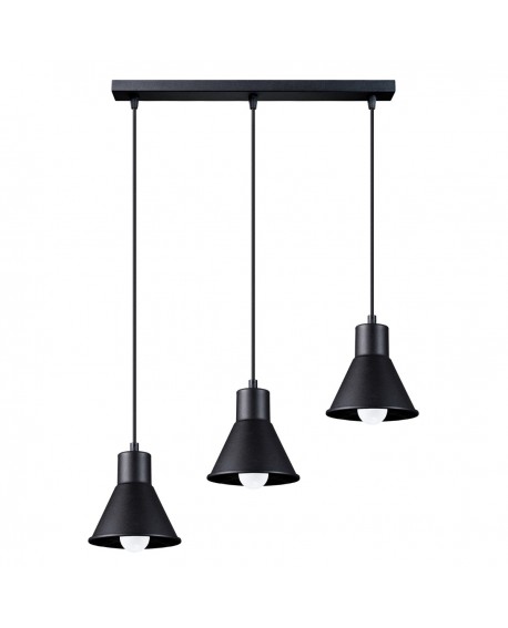 Lampa wisząca TALEJA 3 czarna E27 Sollux SL.0986