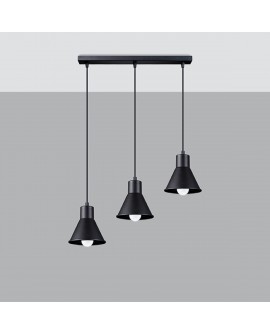 Lampa wisząca TALEJA 3 czarna E27 Sollux SL.0986