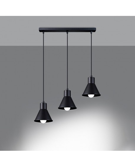 Lampa wisząca TALEJA 3 czarna E27 Sollux SL.0986