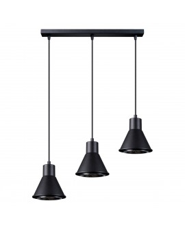 Lampa wisząca TAZILA 3 czarna ES111 Sollux SL.0990
