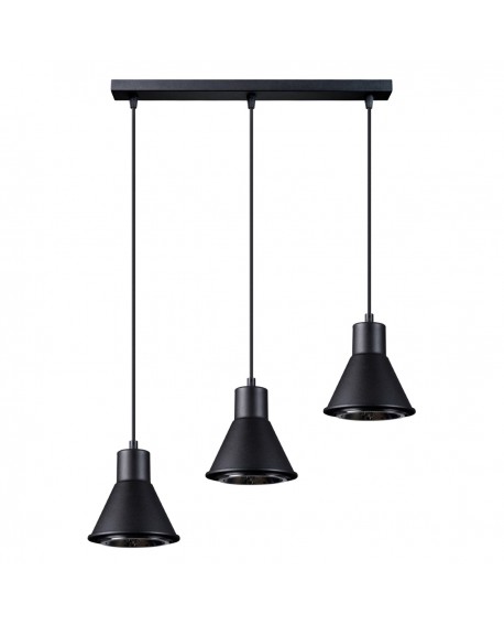 Lampa wisząca TAZILA 3 czarna ES111 Sollux SL.0990