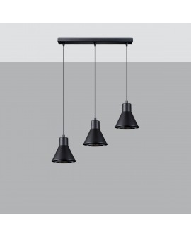 Lampa wisząca TAZILA 3 czarna ES111 Sollux SL.0990
