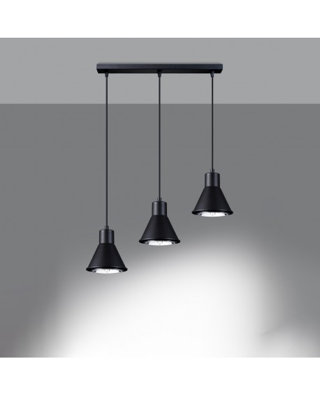 Lampa wisząca TAZILA 3 czarna ES111 Sollux SL.0990