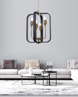 LAMPA WISZĄCA LOFT CZARNA FLORIDA W4 LUMINA DECO