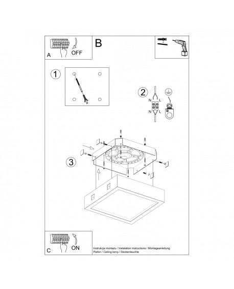 Plafon RIZA beton Sollux SL.0995