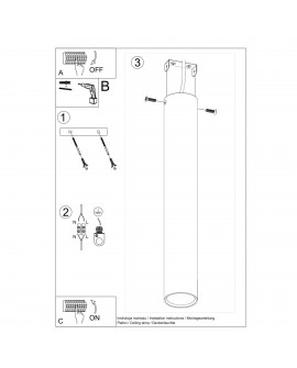 Plafon LAGOS 40 czarny Sollux SL.1002