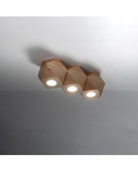 Plafon WOODY 3 naturalne drewno Sollux SL.1010