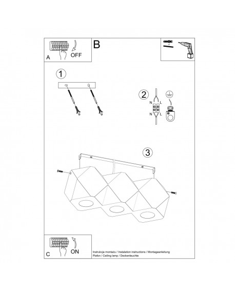 Plafon WOODY 3 naturalne drewno Sollux SL.1010