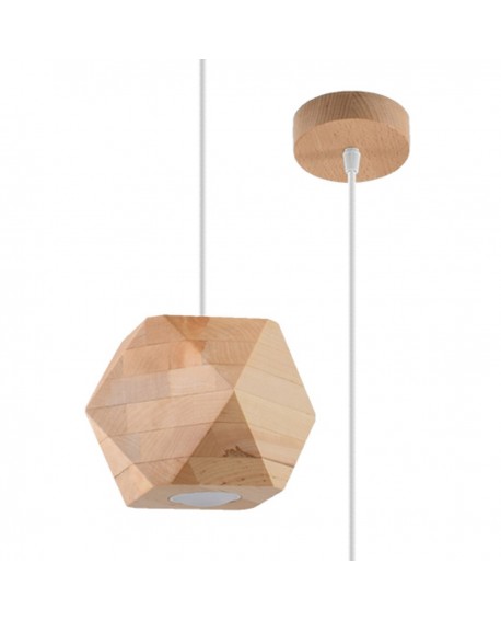 Lampa wisząca WOODY naturalne drewno Sollux SL.1011