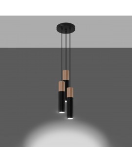 Lampa wisząca PABLO 3P czarna Sollux SL.1014