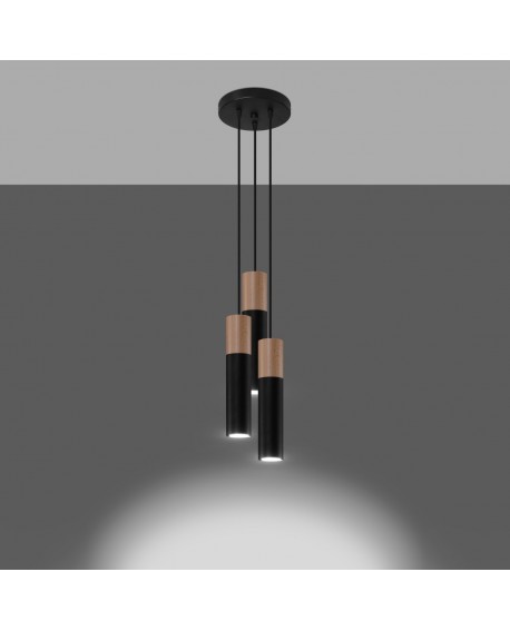 Lampa wisząca PABLO 3P czarna Sollux SL.1014