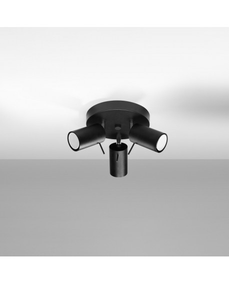 Plafon RING 3P czarny Sollux SL.1016