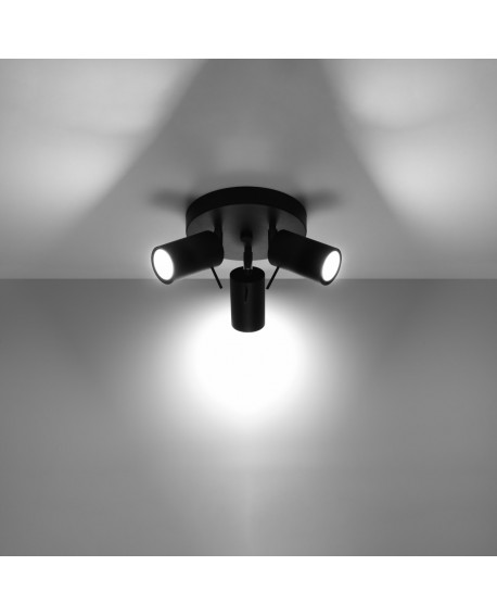 Plafon RING 3P czarny Sollux SL.1016