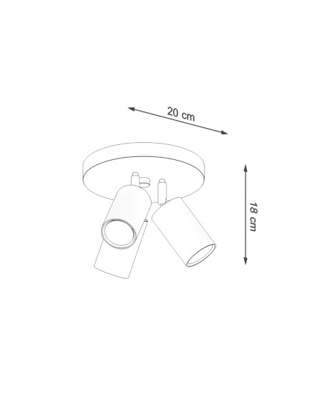 Plafon RING 3P czarny Sollux SL.1016