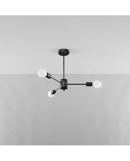Żyrandol LANGO 3 czarny Sollux SL.1021