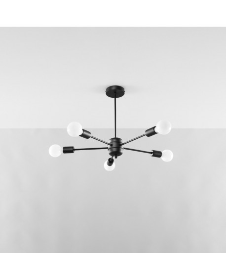 Żyrandol LANGO 5 czarny Sollux SL.1022