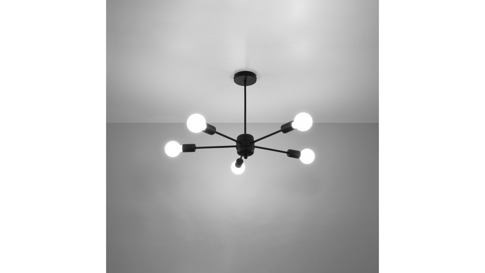 Żyrandol LANGO 5 czarny Sollux SL.1022