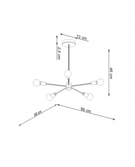 Żyrandol LANGO 5 czarny Sollux SL.1022