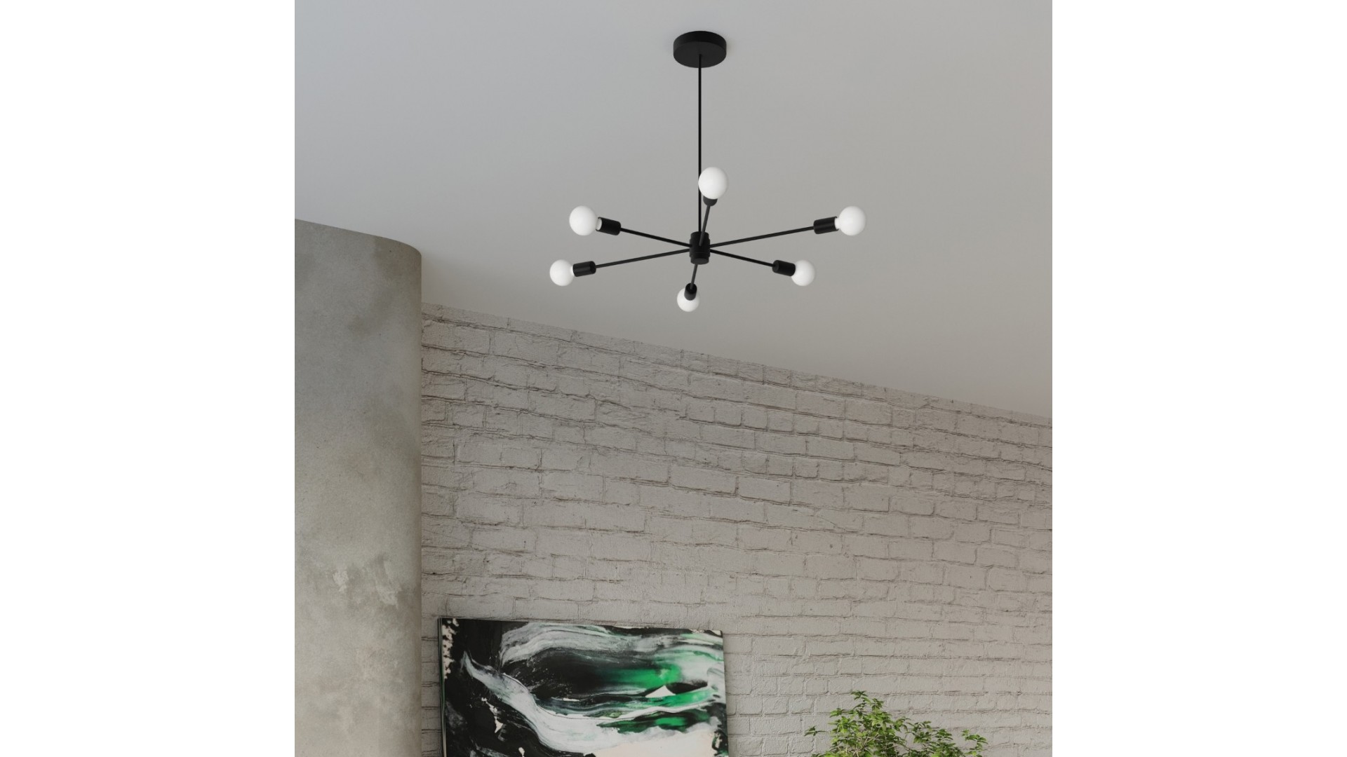Żyrandol LANGO 5 czarny Sollux SL.1022