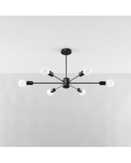 Żyrandol LANGO 6 czarny Sollux SL.1023
