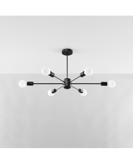 Żyrandol LANGO 6 czarny Sollux SL.1023