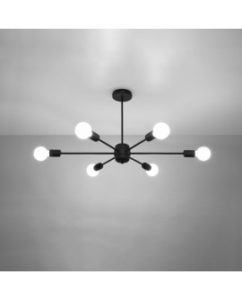Żyrandol LANGO 6 czarny Sollux SL.1023