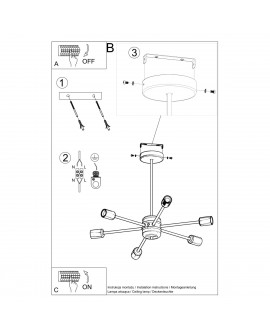 Żyrandol LANGO 6 czarny Sollux SL.1023