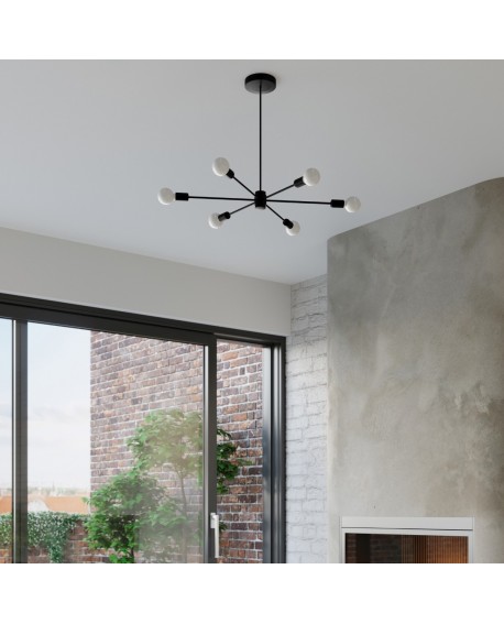 Żyrandol LANGO 6 czarny Sollux SL.1023