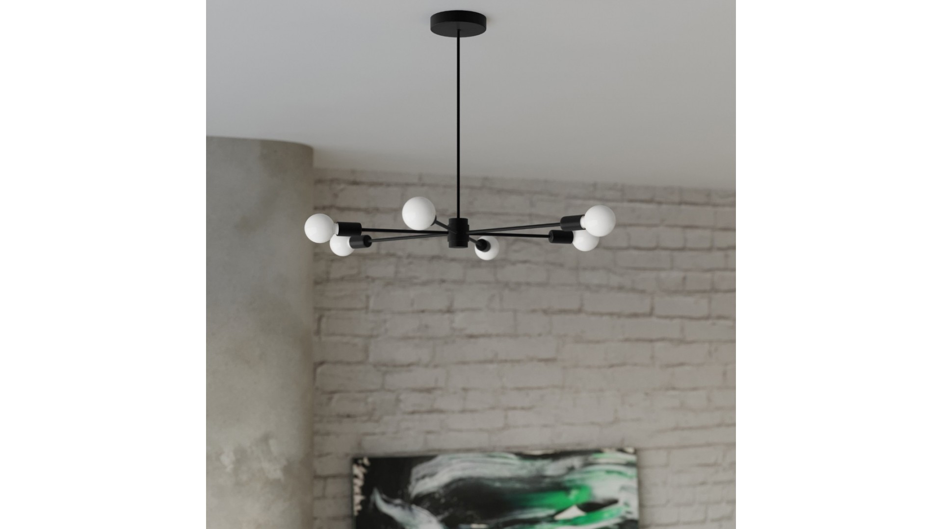Żyrandol LANGO 6 czarny Sollux SL.1023