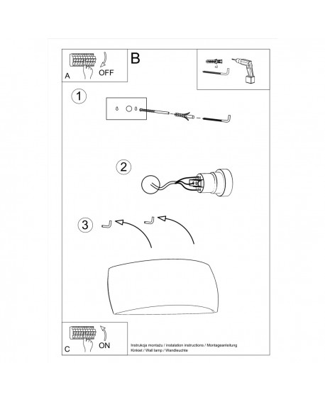 Kinkiet lakierowany PONTIUS biały połysk Sollux SL.1025