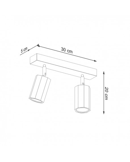 Plafon ZEKE 2 dąb Sollux SL.1029